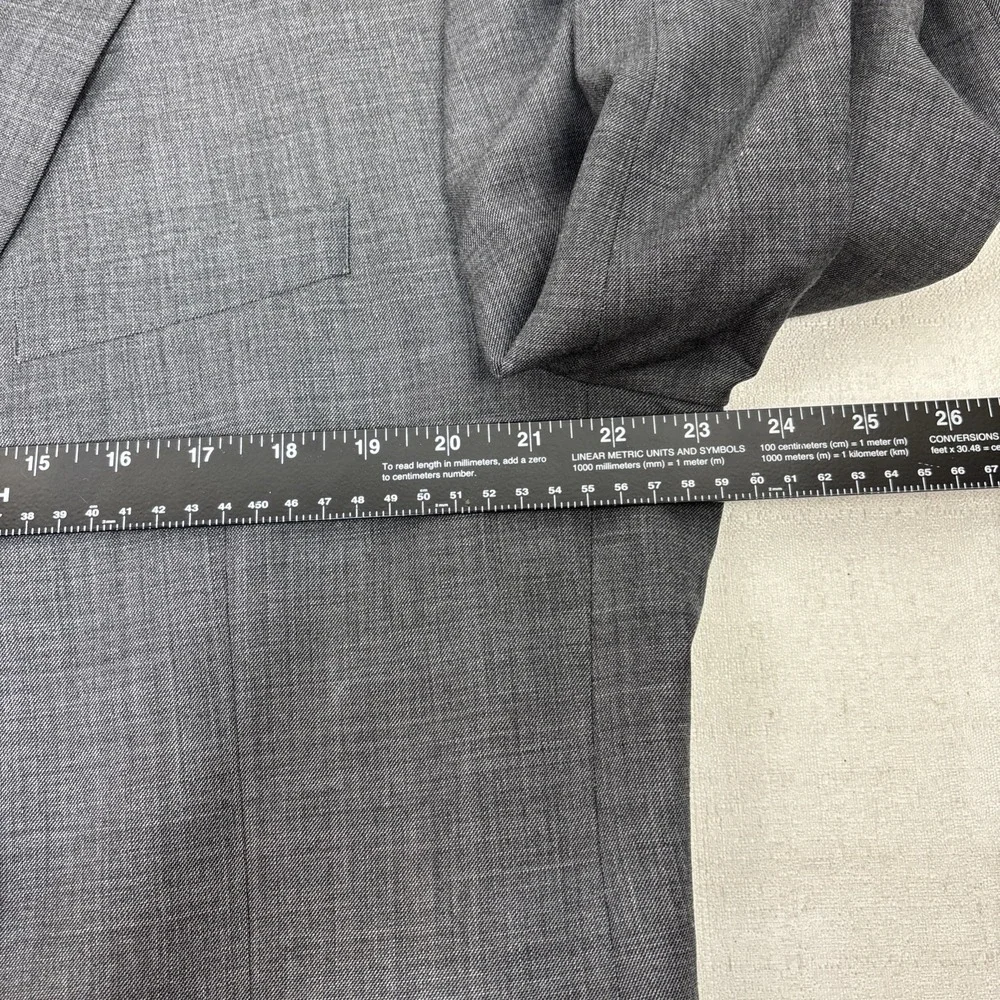 Lauren Ralph Lauren Men's Gray Textured Blazer Suit‎ Jacket Size 44L 100% Wool